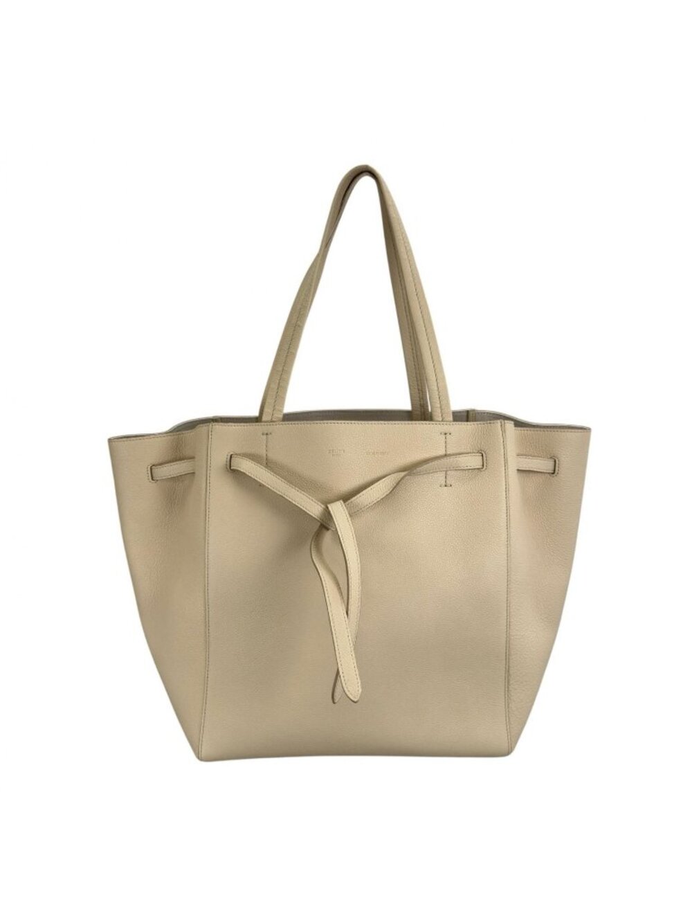 Celine Cabas Phantom Tote Bag Leather Beige